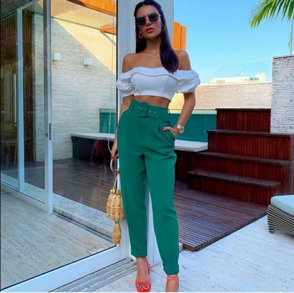 Zara Pants - Zara high waisted belted pants